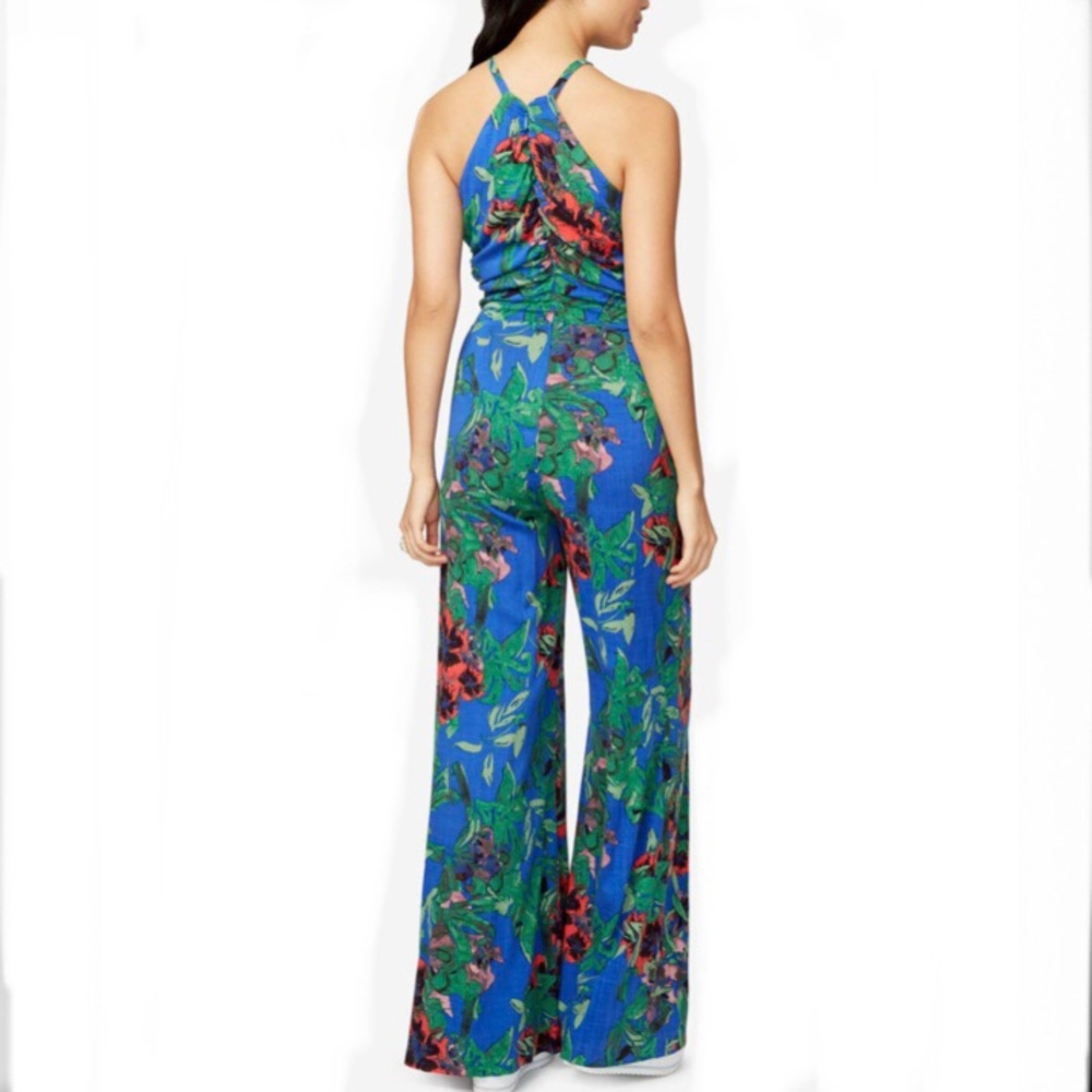 RACHEL RACHEL ROY Blue Floral Cutout Jumpsuit Size 0